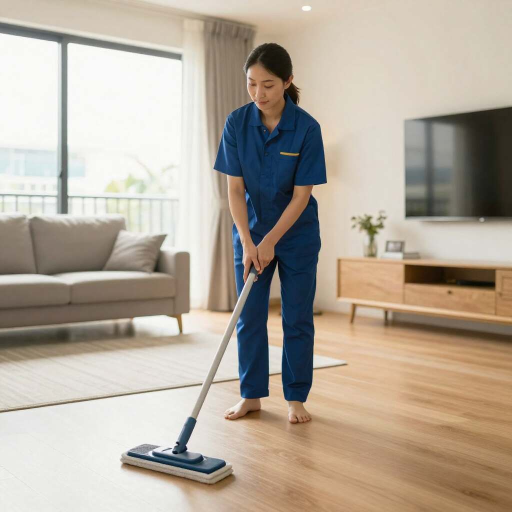 female mopping floor female mopping living room floor