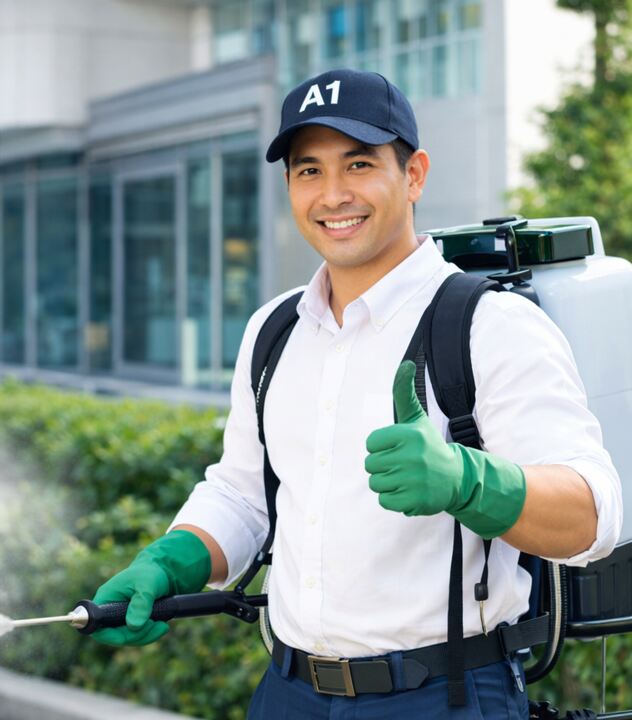 Pest Control image image of a man spraying pesticide